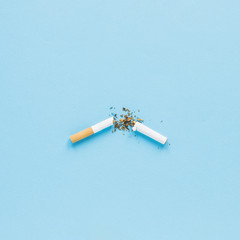 Top view broken cigarrete