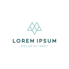 Fototapeta premium Geometric monogram M logo design.