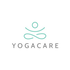 Abstract Yoga Logo template design. Human pose icon.