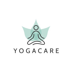 Abstract Yoga Logo template design. Human pose icon.