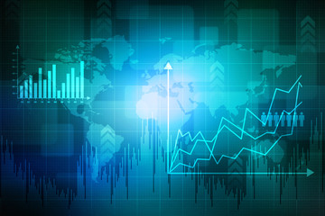 2d rendering Stock market online business concept. business Graph 