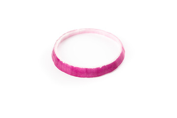 Ring of red onion isolated on white background