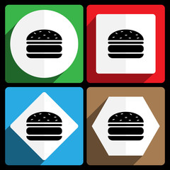 Hamburger icon. Vector icons, set of colorful flat design internet symbols. Eps 10 web buttons.