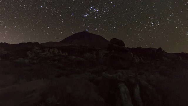 Unreal Orion the Hunter Star Constallation Moving Timelapse Over Hill and Clear Skyline