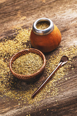 Pile of mate tea leaves