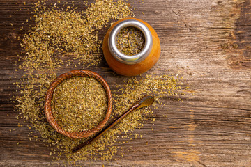 Flat lay of mate tea