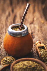 Mate tea in calabash