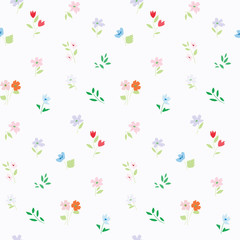 Meadow flowers seamless pattern