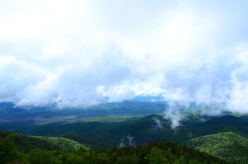 Obraz na płótnie Canvas landscape with mountains and clouds