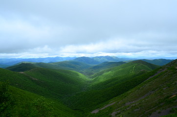 Fototapeta premium landscape with mountains and clouds