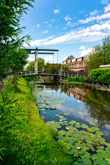 Obraz premium View of the beautiful dutch houses at Zaandijk, Netherlands