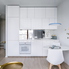 Apartment with white kitchenette