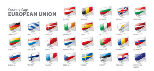flags of the european union. Vector illustration.