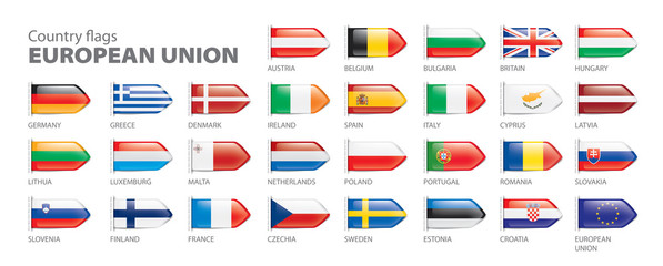 flags of the european union. Vector illustration.