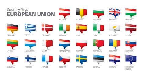flags of the european union. Vector illustration.