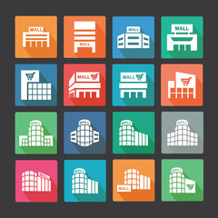  shopping mall flat icon set1