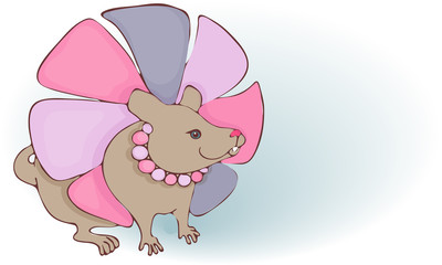 Rat. Isolated vector painted in a flat style on a white background.