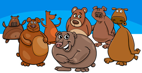 bears cartoon animal characters group