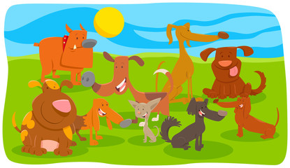 dogs and puppies cartoon animal characters group