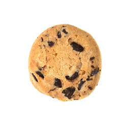 Chocolate chip cookie isolated on white background