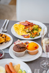 Breakfast Buffet Concept, Breakfast Time in Luxury Hotel, Brunch with Family in Restaurant