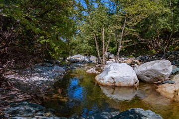 Natural pool on the river Fonias in Samothraki, Greece