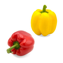 red , yellow pepper isolated on a white background