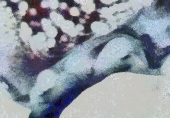 Colorful scratched grunge texture. Dry oil strokes background. Design pattern.