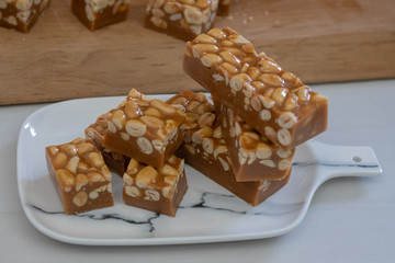Close up Homemade   Hazelnut Slices. (selective Focus)