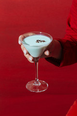 Grasshopper cocktail, an old classic from New Orleans, with green creme de menthe. white creme de...