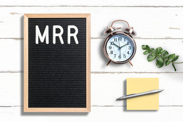 Buchstabentafel mit Abkürzung MRR für 