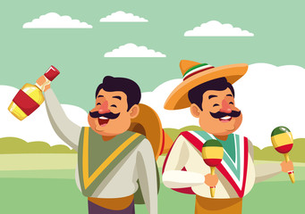 mexican traditional culture icon cartoon