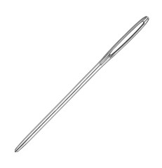 Needle for thick thread isolated on white background ( tool for stitching knitted items )