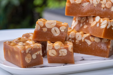 Close up Homemade   Hazelnut Slices. (selective Focus)