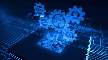 CPU on board with data management hologram