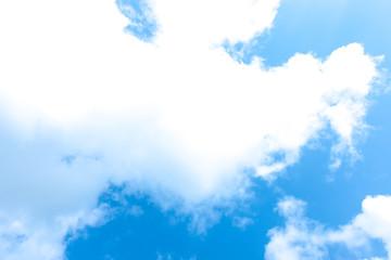 Nature Bright blue Sky with white clouds on blackground. Beautiful sky and clouds in the afternoon.