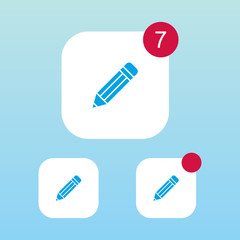Modern Pencil Icon With Notification