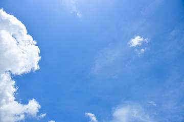 Blue sky white cloud white background. Beautiful sky and clouds in the afternoon.