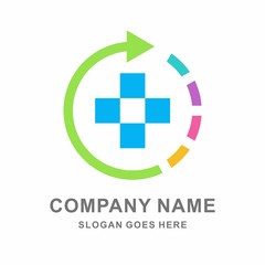 Obraz premium Medical Pharmacy Geometric Cross Business Company Vector Logo Design