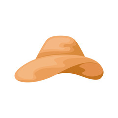 summer hat female wicker isolated icon