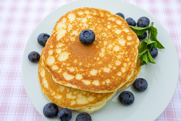 pancakes et myrtilles
