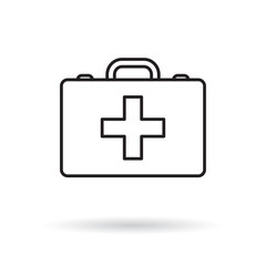 first aid kit case icon- vector illustration