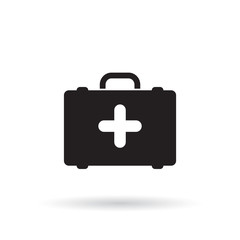 first aid kit case icon- vector illustration