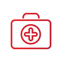 first aid kit case icon- vector illustration