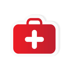 Obraz premium first aid kit case icon- vector illustration