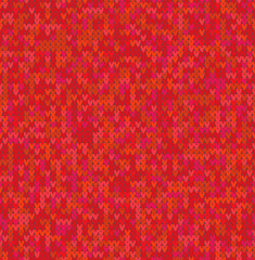 Red knit texture seamless pattern. Knitted realistic background. Christmas Knitted background for banner, site, card, wallpaper. Woolen cloth. Vector Illustration.