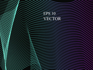 EPS 10 vector. Futuristic colorful background. Backdrop with lines and waves.	