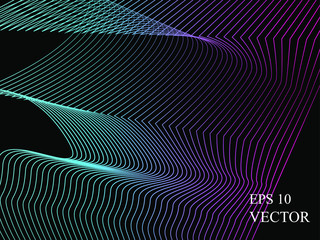 EPS 10 vector. Futuristic colorful background. Backdrop with lines and waves.	