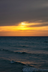 Fototapeta premium Beautiful dramatic sunset over the Caribbean Sea. Taken in Varadero, Cuba.