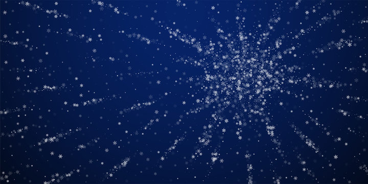 Beautiful snowfall Christmas background. Subtle fl